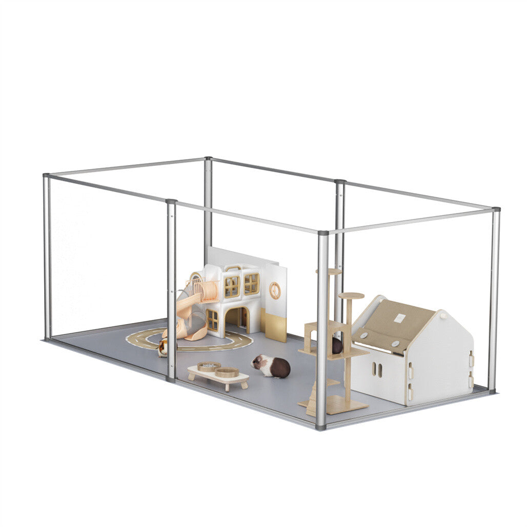 Small Animal Habitats & Cages: Large Acrylic Dog Playpen Fence Clear Pet Fertility Cage Fence Enclosure Playgroup