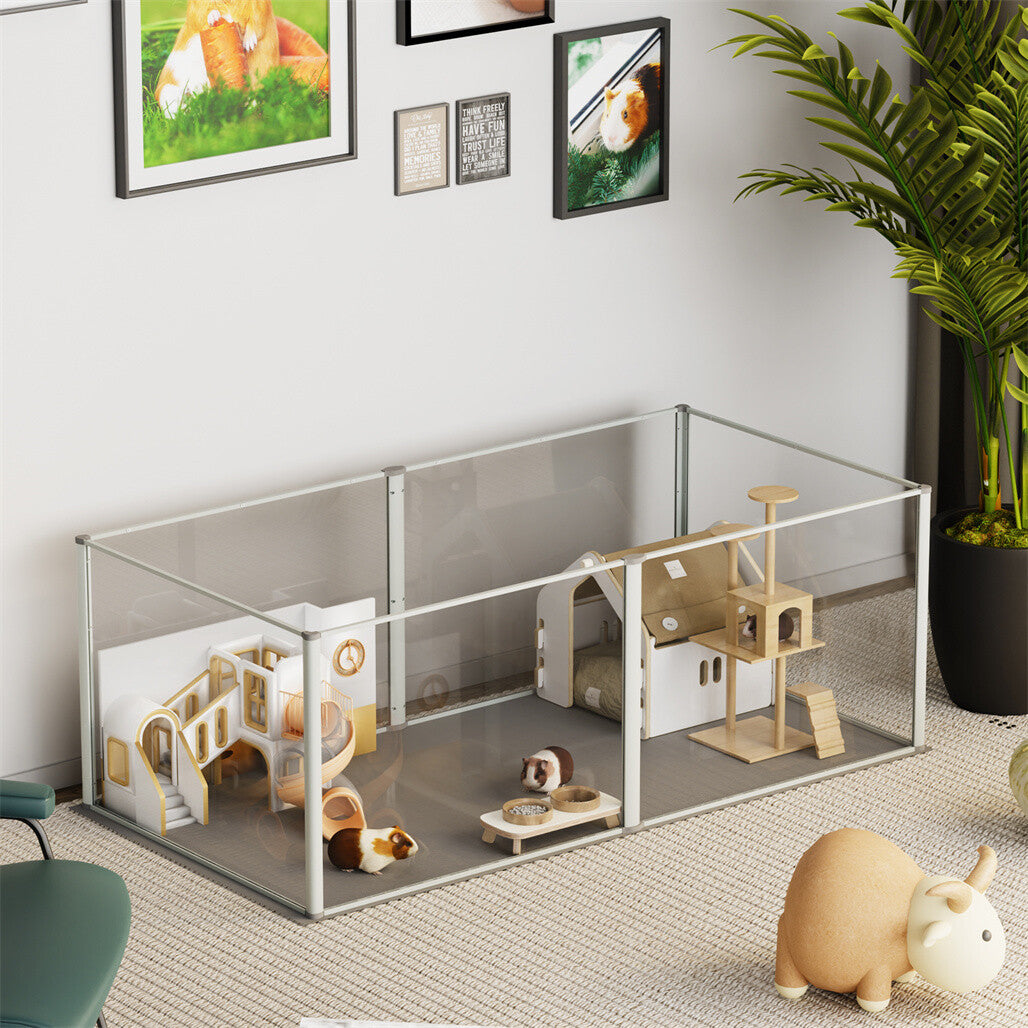 Small Animal Habitats & Cages: Large Acrylic Dog Playpen Fence Clear Pet Fertility Cage Fence Enclosure Playgroup