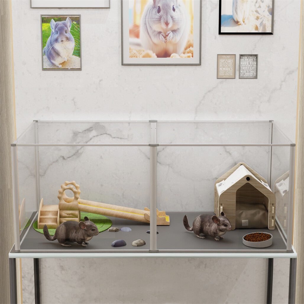 Small Animal Habitats & Cages: Large Acrylic Dog Playpen Fence Clear Pet Fertility Cage Fence Enclosure Playgroup