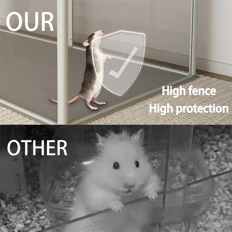 Small Animal Habitats & Cages: Large Acrylic Dog Playpen Fence Clear Pet Fertility Cage Fence Enclosure Playgroup