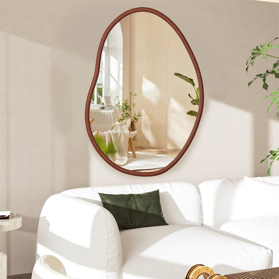 Mirrors: Wooden Frame Wall Mirror - Entryway & Hall Decor