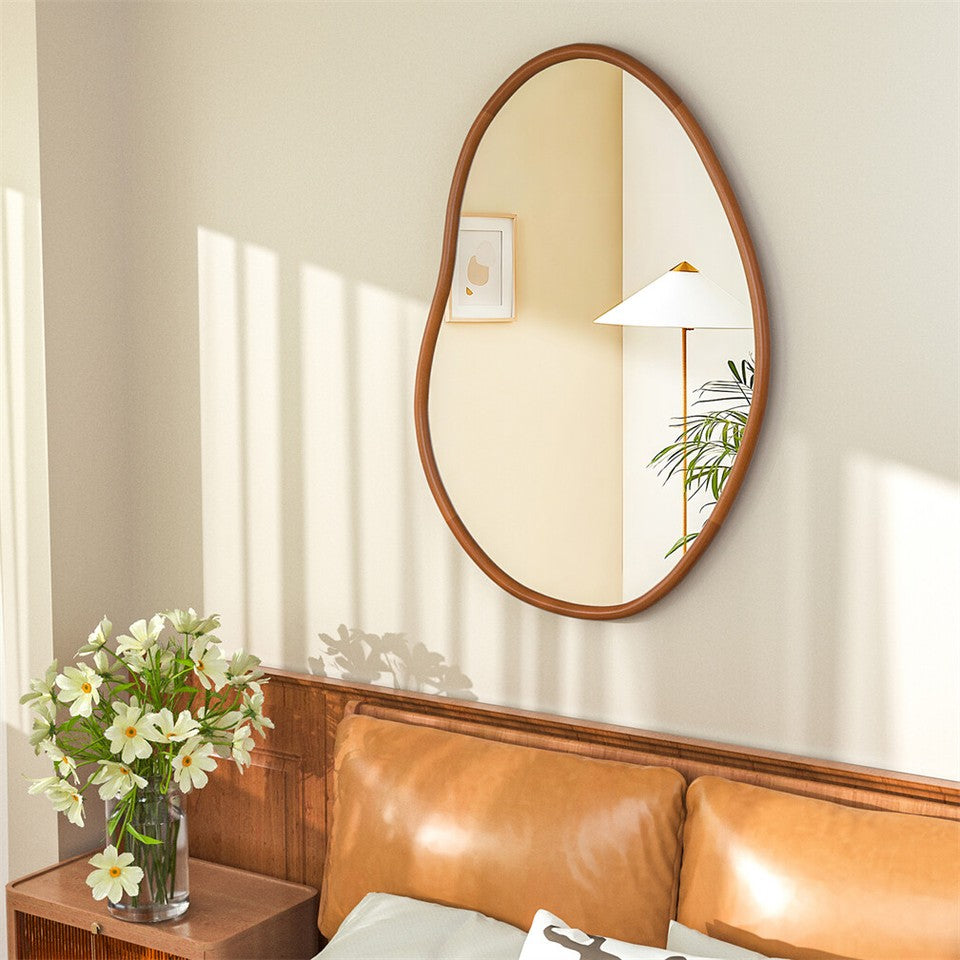 Mirrors: Wooden Frame Wall Mirror - Entryway & Hall Decor