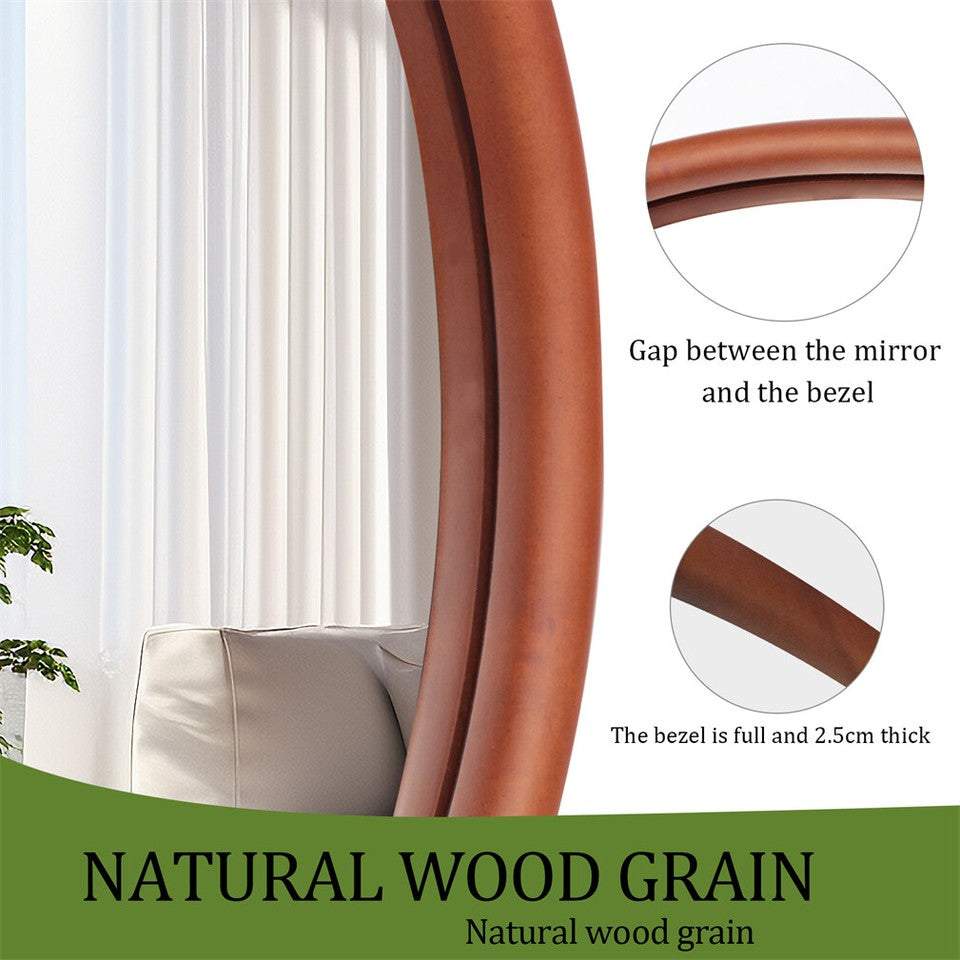 Mirrors: Wooden Frame Wall Mirror - Entryway & Hall Decor