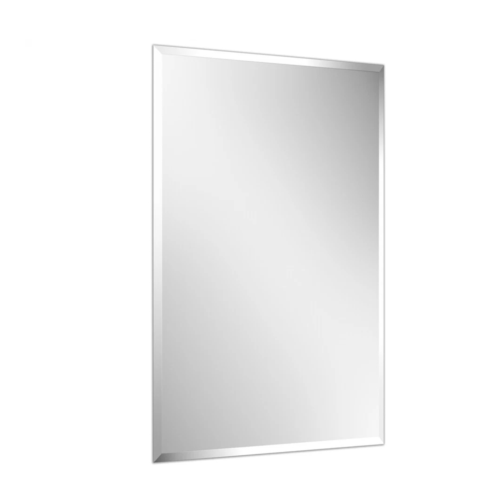 Mirrors: P&P Silver Rectangular Wall Mirror 50x70cm Frameless Beveled Edge Glass for Modern Rooms