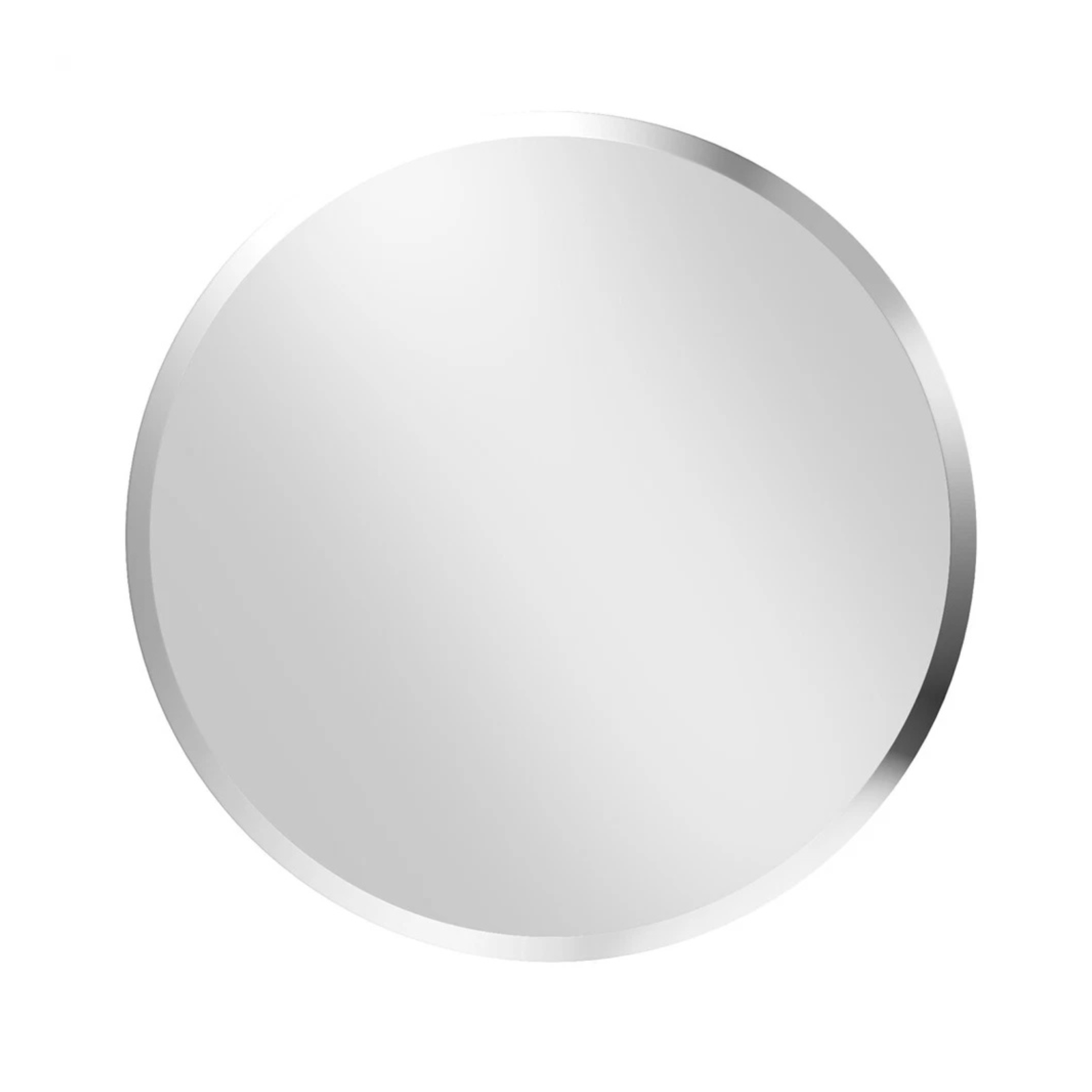 P&P Silver Round Wall Mirror 80x80cm Frameless Beveled Glass Accent for Modern Rooms