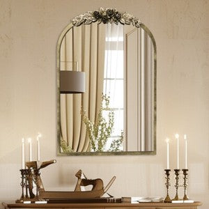 Mirrors: Elegant Rose - Designed Baroque Brass Arched Mirror