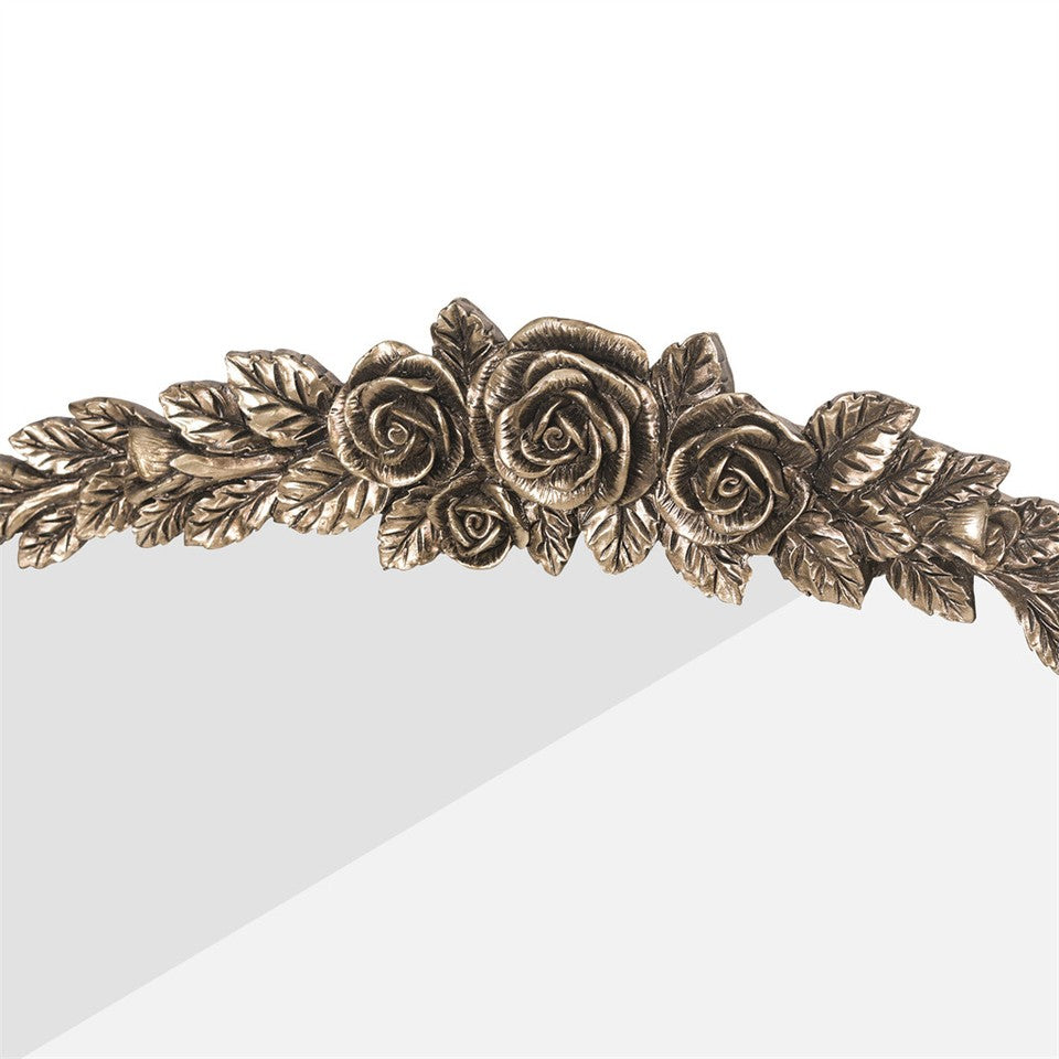 Mirrors: Elegant Rose - Designed Baroque Brass Arched Mirror