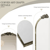 Mirrors: Elegant Rose - Designed Baroque Brass Arched Mirror