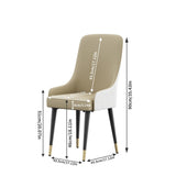 Kitchen & Dining Chairs: High-End Dining Chairs Set of 2 Faux Leather Upholstered Kitchen Chairs with Gold Lion Head