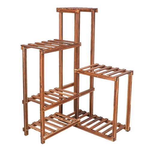 Gardening Accessories: Premium Pine Wood 6-Tier Plant Stand
