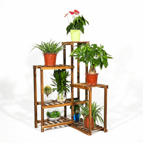Gardening Accessories: Premium Pine Wood 6-Tier Plant Stand