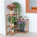 Gardening Accessories: Premium Pine Wood 6-Tier Plant Stand