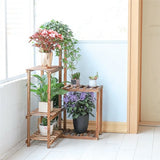 Gardening Accessories: Premium Pine Wood 6-Tier Plant Stand