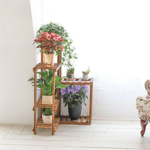 Gardening Accessories: Premium Pine Wood 6-Tier Plant Stand