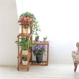 Gardening Accessories: Premium Pine Wood 6-Tier Plant Stand