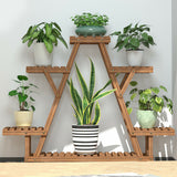 Pots, Planters & Accessories: Upgraded Thick Wood Indoor Plant Stand with Flower Planter Shelves