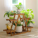 Pots, Planters & Accessories: Upgraded Thick Wood Indoor Plant Stand with Flower Planter Shelves