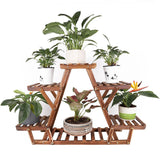 Pots, Planters & Accessories: Upgraded Thick Wood Indoor Plant Stand with Flower Planter Shelves