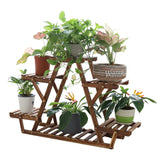 Pots, Planters & Accessories: Upgraded Thick Wood Indoor Plant Stand with Flower Planter Shelves