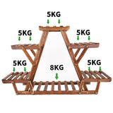 Pots, Planters & Accessories: Upgraded Thick Wood Indoor Plant Stand with Flower Planter Shelves