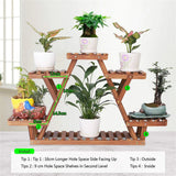 Pots, Planters & Accessories: Upgraded Thick Wood Indoor Plant Stand with Flower Planter Shelves