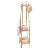 Coat Racks: 3 Layer 8 Hooks Shelf Clothes Coat Hat Rack Tree Stand Bamboo Hanger Organizer