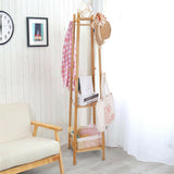 Coat Racks: 3 Layer 8 Hooks Shelf Clothes Coat Hat Rack Tree Stand Bamboo Hanger Organizer
