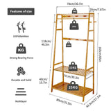 Coat Racks: Bamboo Clothes Hanging Garment Rack Portable Laundry Rack Closet Storage Shelves