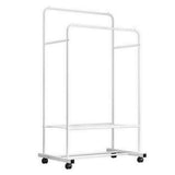 Coat Racks: Heavy Duty Double Clothes Rail Rack Garment Hanging Display Stand 4 Wheel Armoir