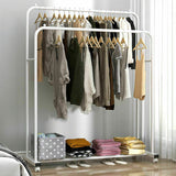 Coat Racks: Heavy Duty Double Clothes Rail Rack Garment Hanging Display Stand 4 Wheel Armoir