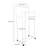 Coat Racks: Heavy Duty Double Clothes Rail Rack Garment Hanging Display Stand 4 Wheel Armoir