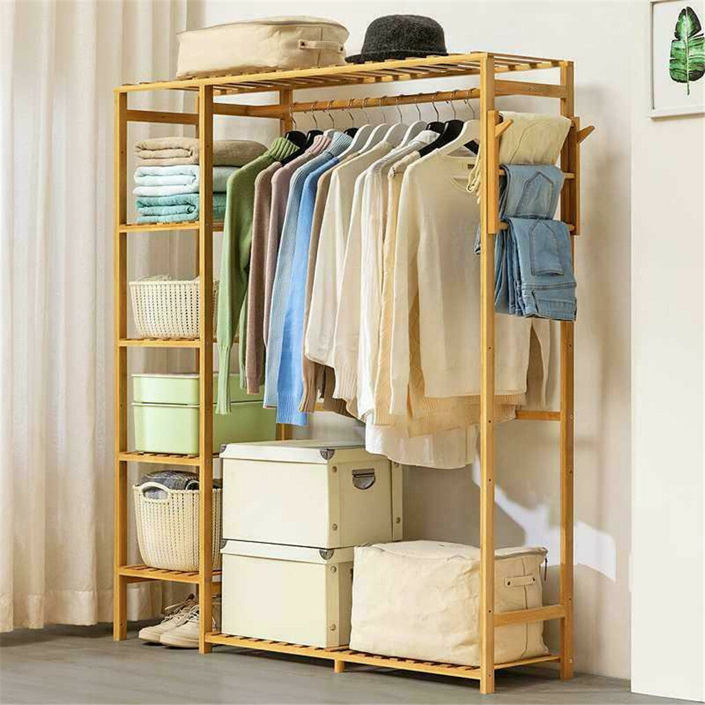 Coat Racks: Open Wardrobe Clothes Rail Rack Hanging Garment Heavy Duty Organizer Coat Shelf