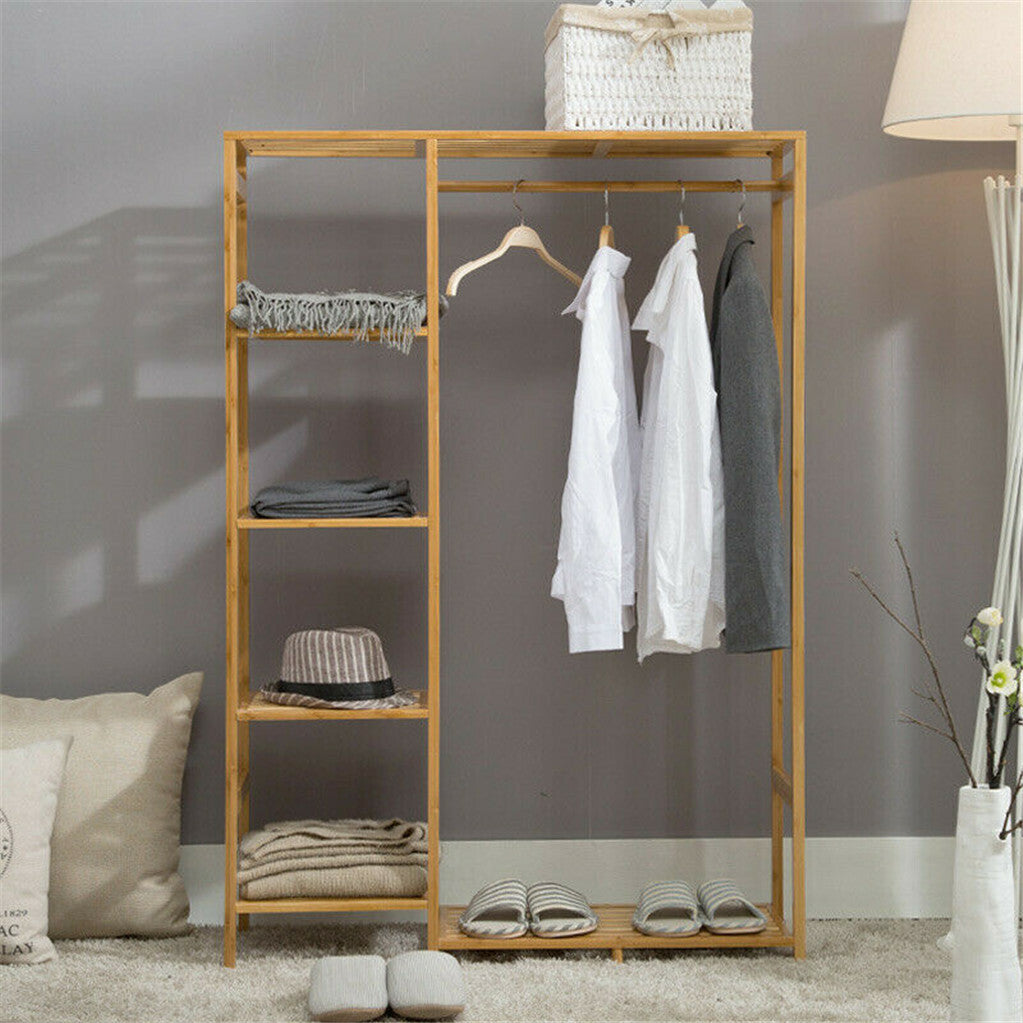 Coat Racks: Open Wardrobe Clothes Rail Rack Hanging Garment Heavy Duty Organizer Coat Shelf