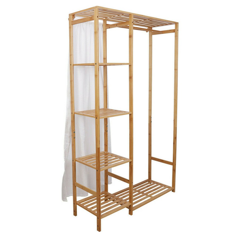 Coat Racks: Open Wardrobe Clothes Rail Rack Hanging Garment Heavy Duty Organizer Coat Shelf