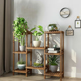 Pots, Planters & Accessories: Detachable Diy Wood Plant Stand Pots Organizer Rack Multifunctional Shelf Decor