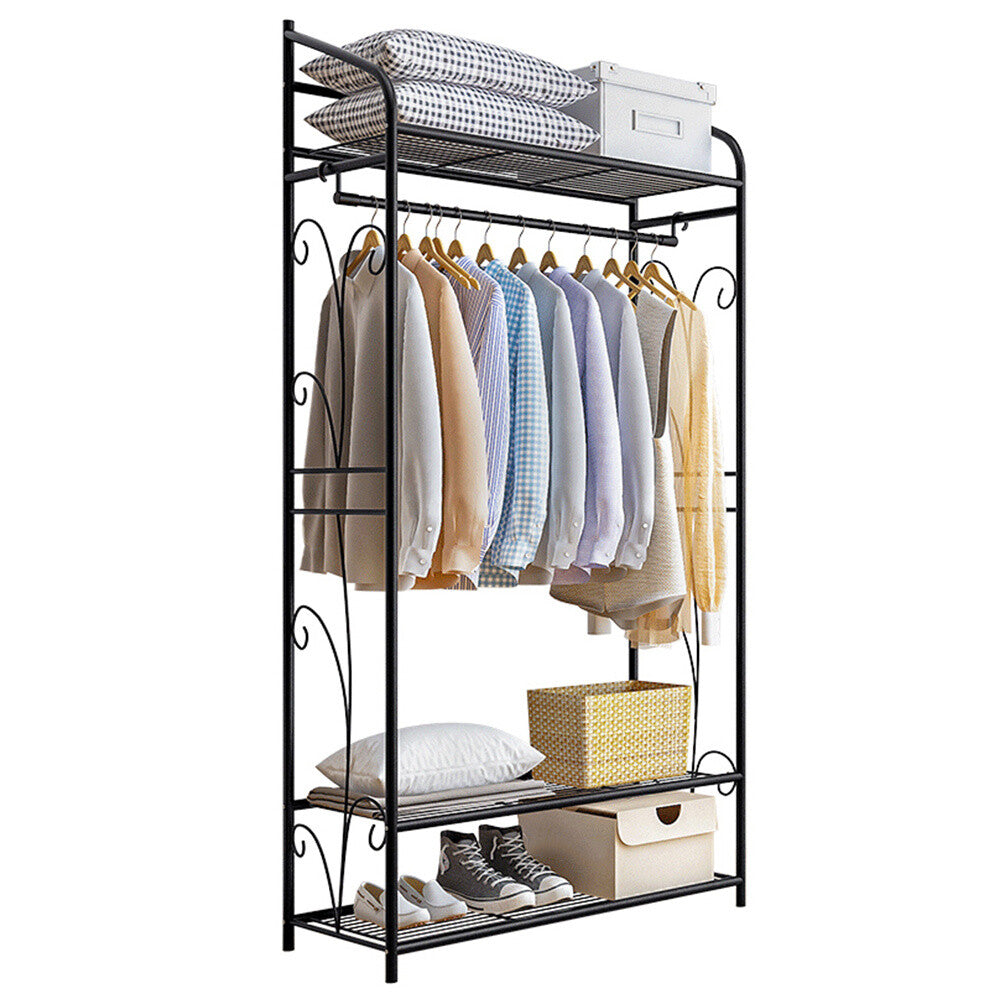 Clothing & Wardrobe Storage: Extra Large Metal Clothes Rail Storage Dress Hanging Garment Rack Portable Stand