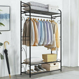 Clothing & Wardrobe Storage: Extra Large Metal Clothes Rail Storage Dress Hanging Garment Rack Portable Stand