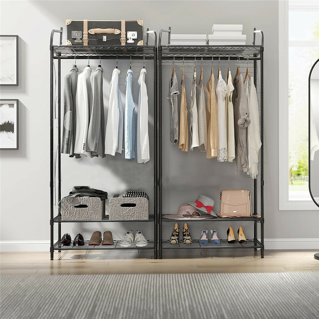 Clothing & Wardrobe Storage: Extra Large Metal Clothes Rail Storage Dress Hanging Garment Rack Portable Stand