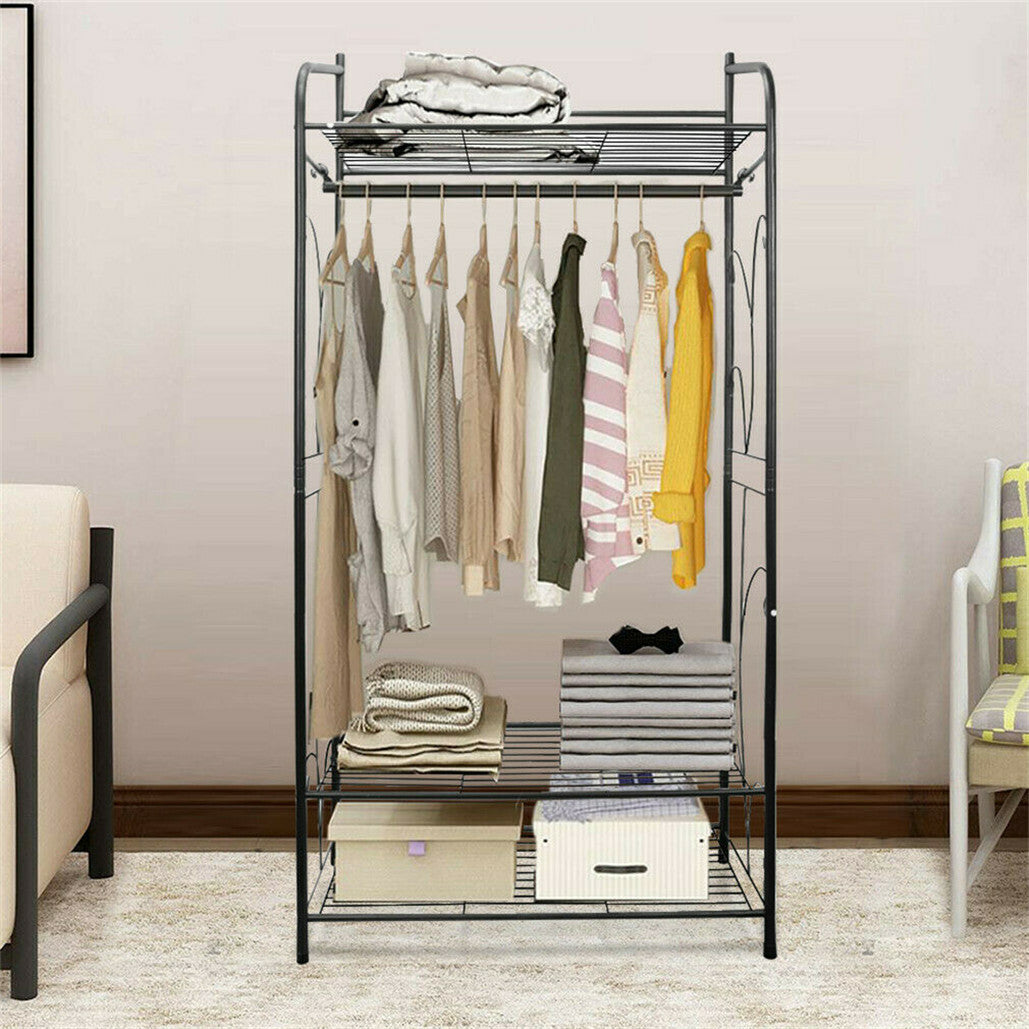 Clothing & Wardrobe Storage: Extra Large Metal Clothes Rail Storage Dress Hanging Garment Rack Portable Stand