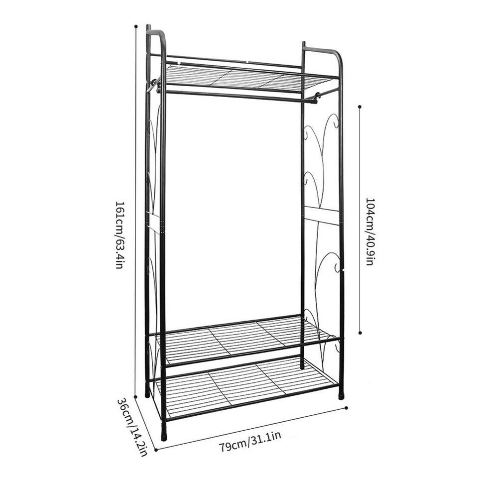 Clothing & Wardrobe Storage: Extra Large Metal Clothes Rail Storage Dress Hanging Garment Rack Portable Stand