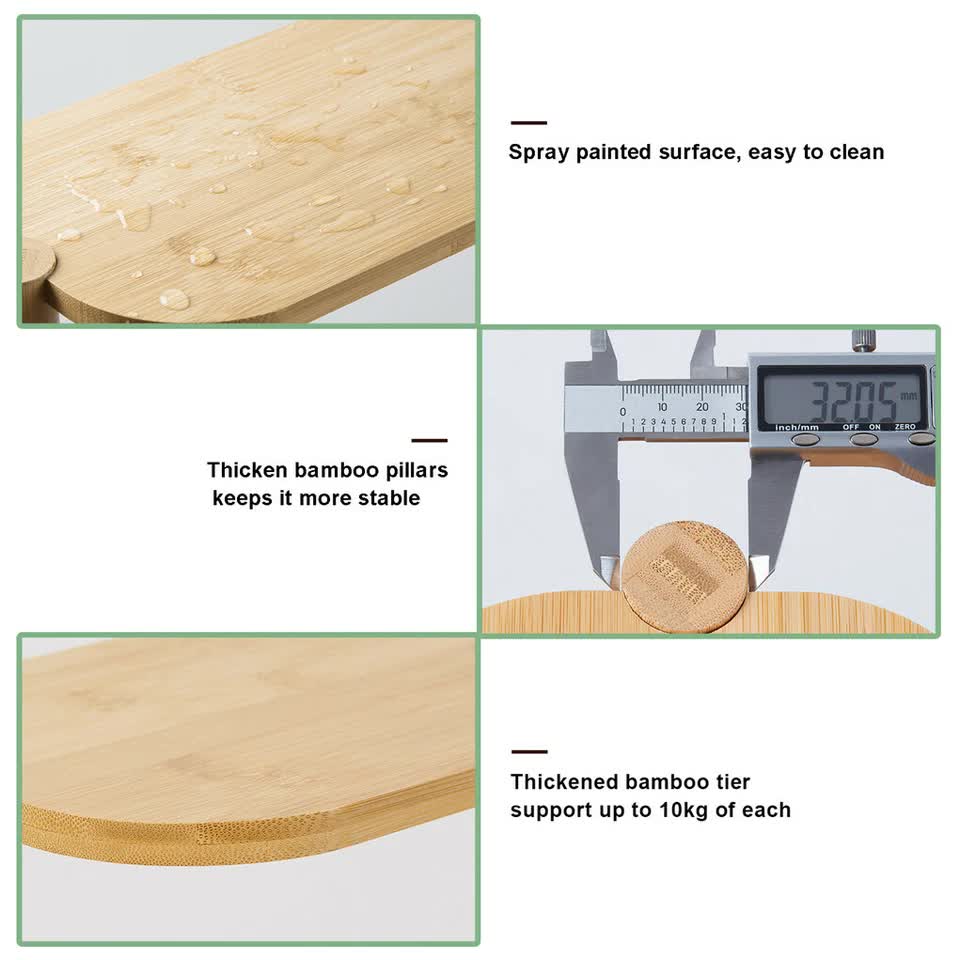 Gardening Accessories: 3-Tier Bamboo Plant Stand Bonsai Holder