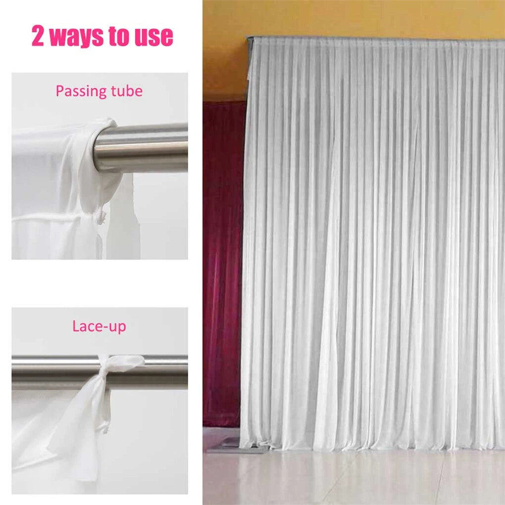 Other Wedding Decorations: Large 3×3 m White Wedding Backdrop Curtains for Baby Shower and Birthday Decor