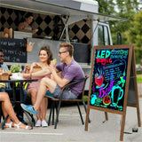 Powerboards & Adapters: Vintage Neon LED Message Writing Board Stand Pavement Sign Illuminated Erasable