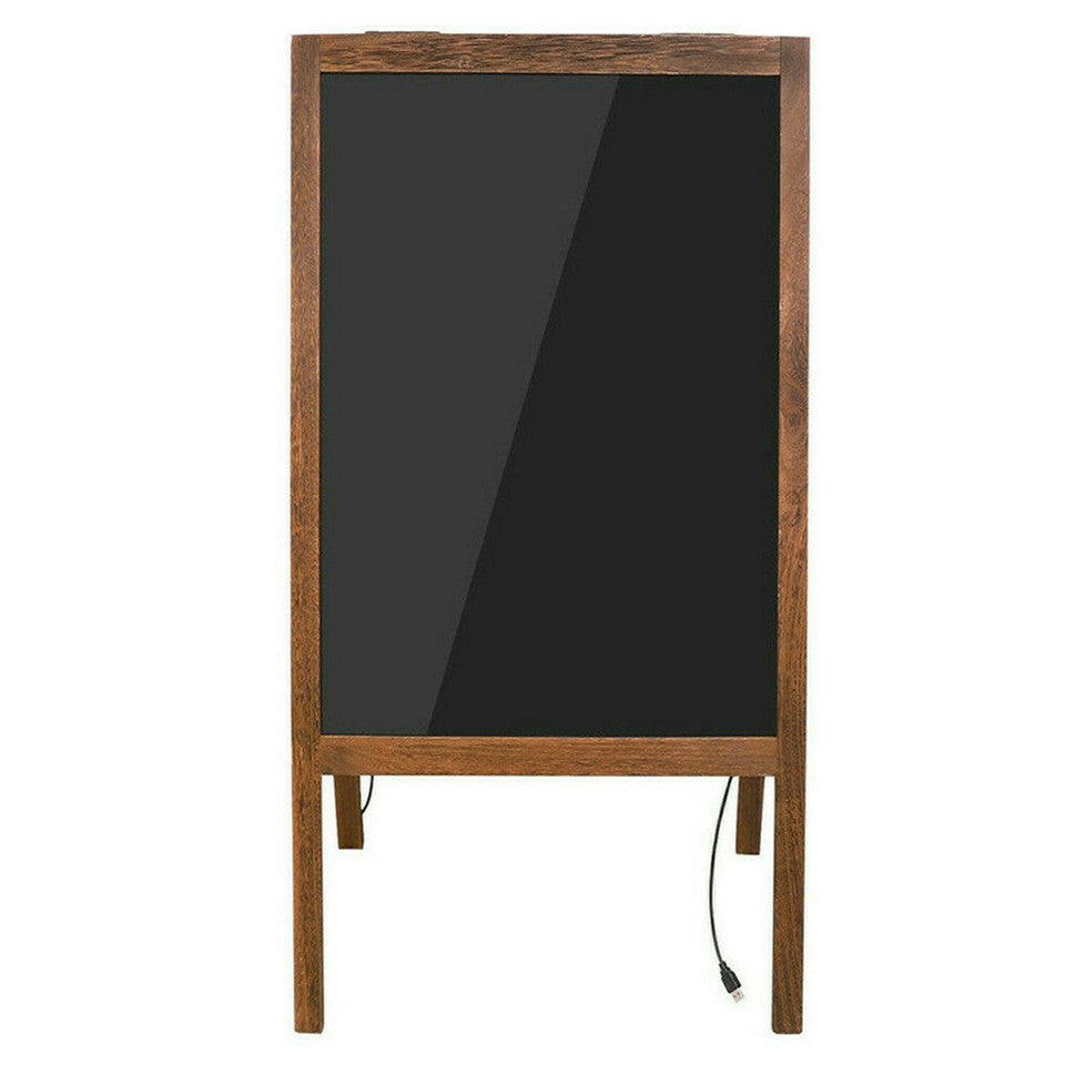 Vintage Neon LED Message Writing Board Stand Pavement Sign Illuminated Erasable