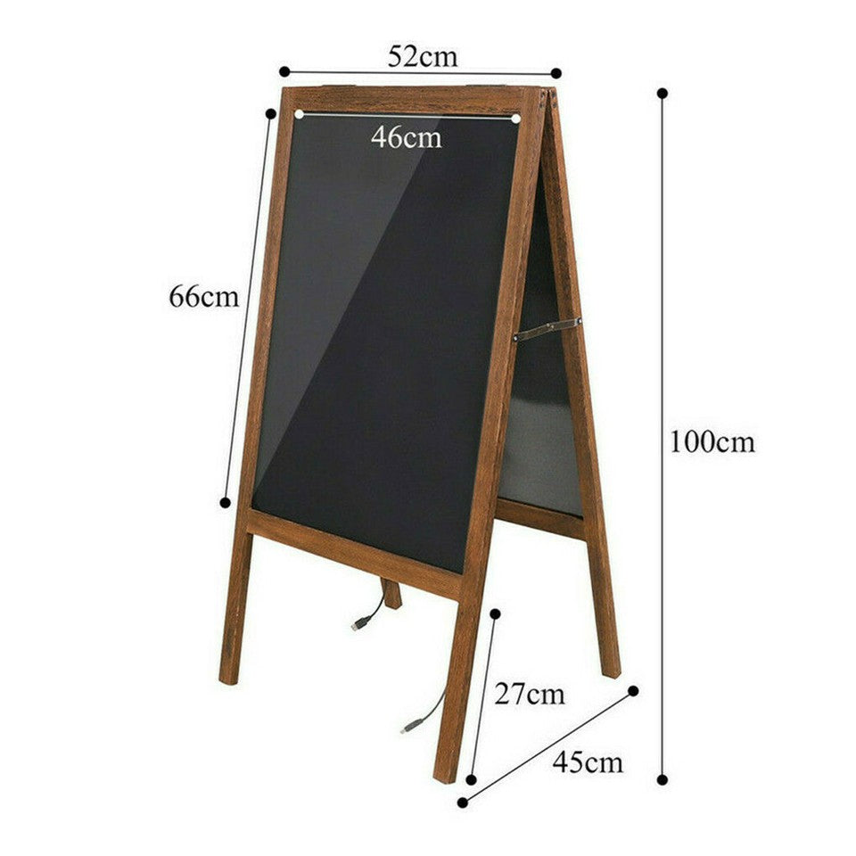 Vintage Neon LED Message Writing Board Stand Pavement Sign Illuminated Erasable