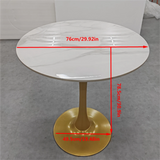 Dining Tables: Round Real Stone Dining Table Anti-Scratch Easy Clean Table for Small Condo