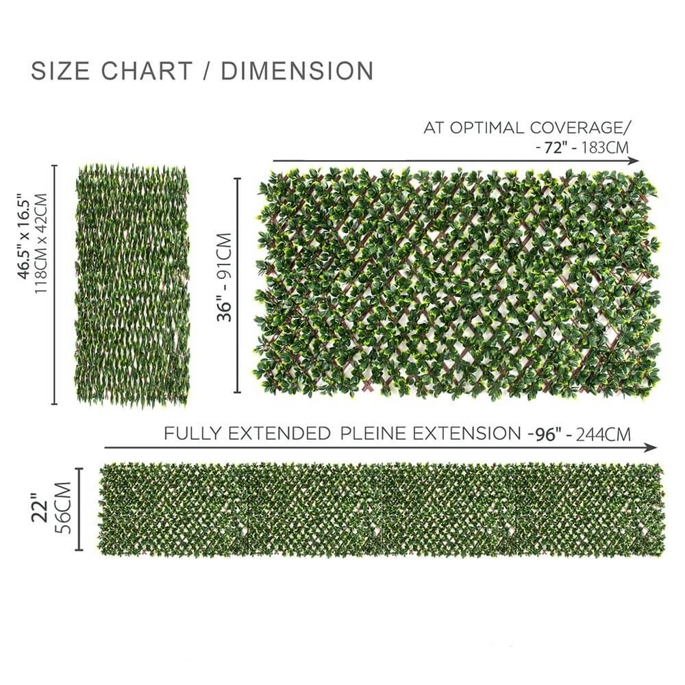 Artificial Hanging Plants: Jasmine Artificial Hedge Extendable Trellis / Screen 2 Meter By 1 Meter UV Resistant (PVC)