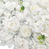 Artificial Flowers & Plants: Artificial Flower Wall Backdrop Panel 40cm X 60cm Mixed Whites