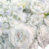 Artificial Flowers & Plants: Artificial Flower Wall Backdrop Panel 40cm X 60cm Mixed Whites