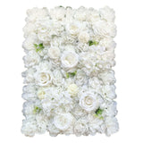 Artificial Flowers & Plants: Artificial Flower Wall Backdrop Panel 40cm X 60cm Mixed Whites